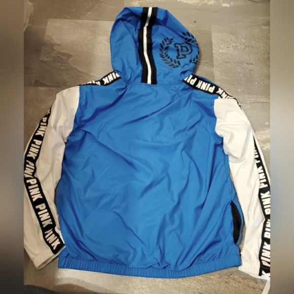 PINK Victoria's Secret Lightweight Jacket. Blue, White, Black. Oversized XS-S. - Picture 2 of 11